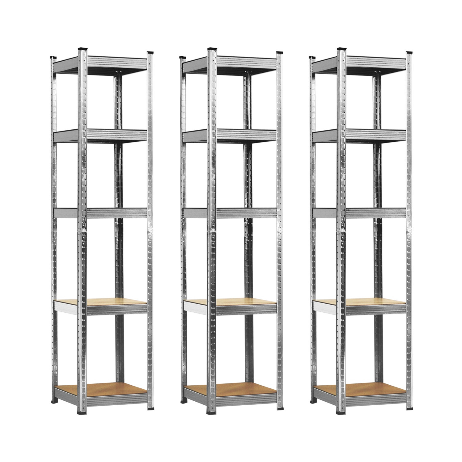 Pack 3 Estanterías Modulares con 5 Baldas Ajustables 180x40x40cm 175Kg Thinia Home Estanterías 8